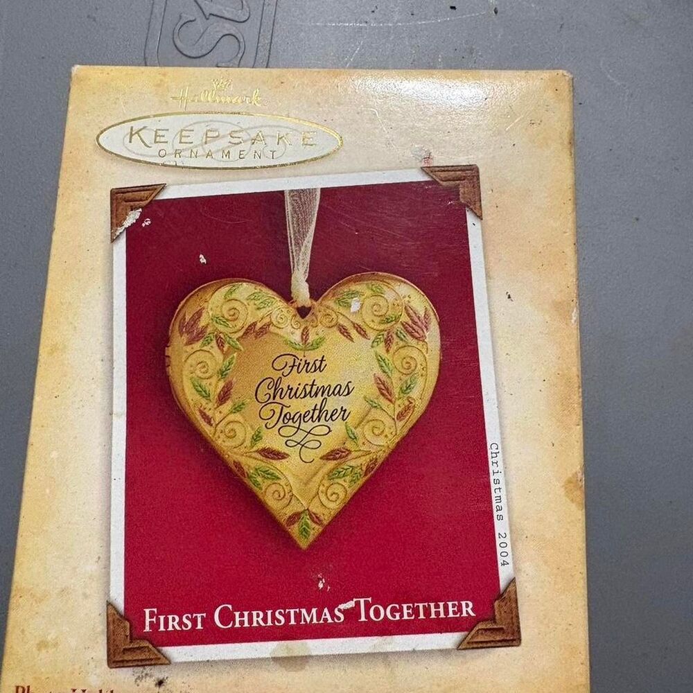 Hallmark Keepsake Ornament First Christmas Together 2004 Heart Locket Metal